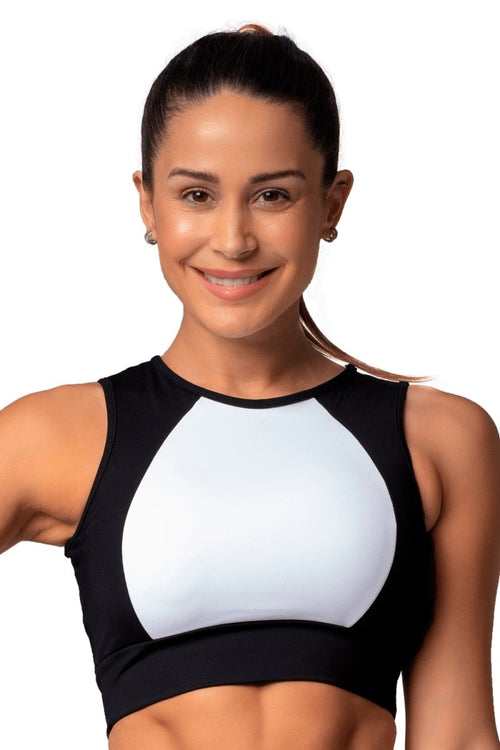  Crop-Top - Cropped Black & White - Massam Fitness & Nova Cabana Activewear 